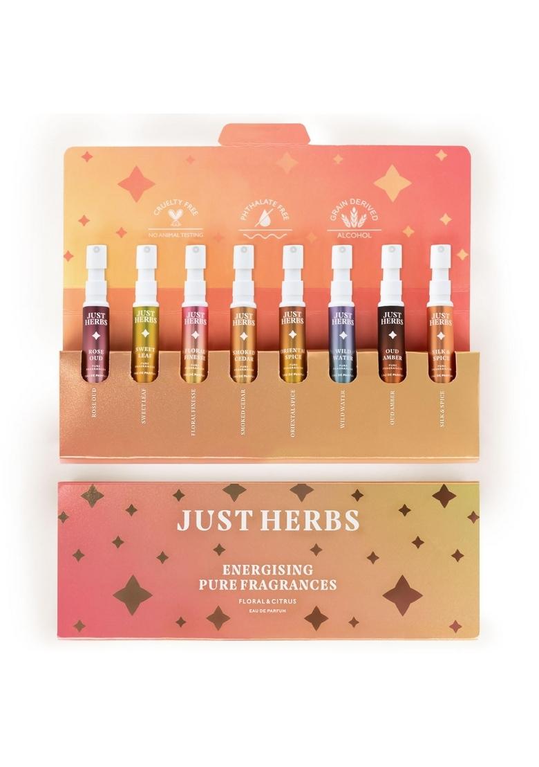 Just Herbs Unisex Adult Liquid Perfumes Trial Set Of 8 X 3Ml Fragrances (Fresh & Woody) Edp Long Lasting Pocket Perfume (Floral Citrus) Combo