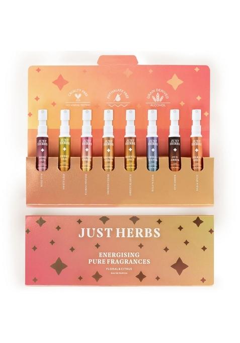 Just Herbs Unisex Adult Liquid Perfumes Trial Set Of 8 X 3Ml Fragrances (Fresh & Woody) Edp Long Lasting Pocket Perfume (Floral Citrus) Combo