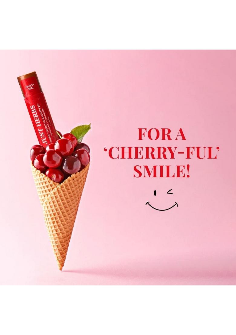 Just Herbs Tinted Lip Balm For Men And Women With Spf 20+ Dark Lips To Lighten 4 G (Cherry) & (Beetroot) Combo