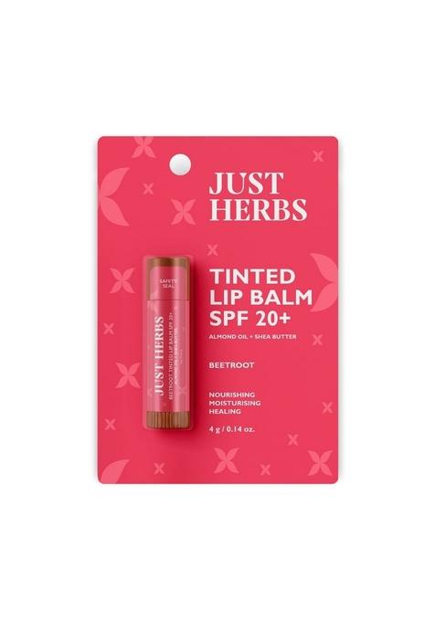 Just Herbs Tinted Lip Balm For Men And Women With Spf 20+ Dark Lips To Lighten 4 G (Cherry) & (Beetroot) Combo