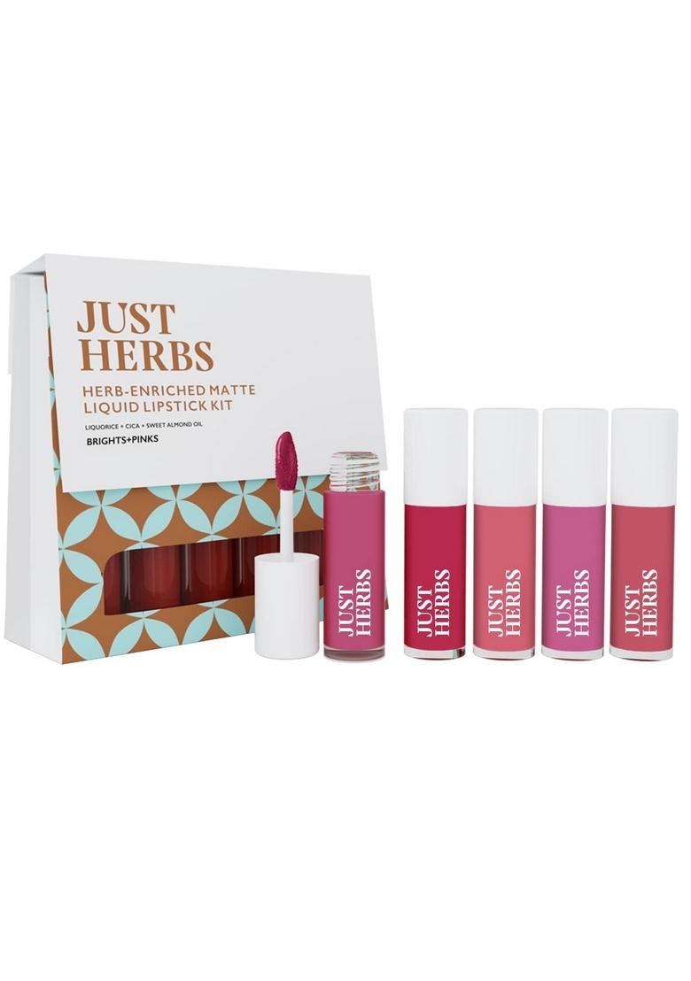 Just Herbs Ayurvedic Liquid Lipstick Kit Set Of 5 With Long Lasting, Hydrating & Lightweight Lip Colour