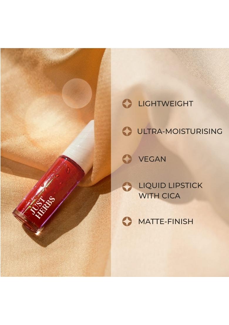 Just Herbs Ayurvedic Liquid Lipstick Kit Set Of 5 With Long Lasting, Hydrating & Lightweight Lip Colour