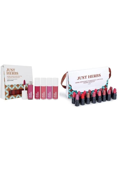 Just Herbs Ayurvedic Liquid Lipstick Kit Set Of 5 With Long Lasting, Hydrating & Lightweight Lip Colour