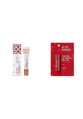 Just Herbs 3 In 1 Pore-Refining,Minimizer Mattifying & Hydrating Primer 20G Tinted Lip Balm 4 G (Cherry) Combo
