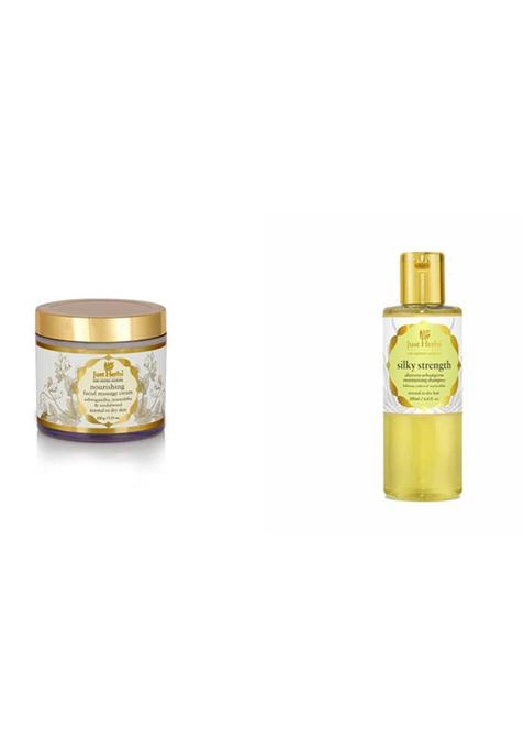 Just Herbs Ayurvedic Herbal Nourishing Facial Massage Cream For Dry Skin, Chemical Free Men & Women