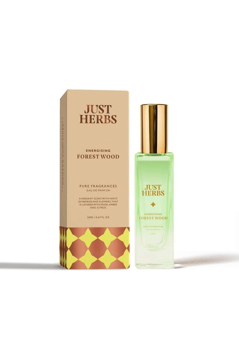 Just Herbs Unisex Long Lasting Liquid Perfume, Pocket Parfum Edp Forest Wood - 20Ml & Luxury Musk Scent Silk Spice Travel Friendly Perfume 10Ml Combo - Indya