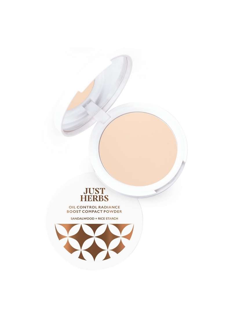 Just Herbs Long Stay Non Sticky Makeup Fixer & Oil Control Radiance Booster Age Defying Compact Powder For Face 9G (Ivory) Combo - Indya
