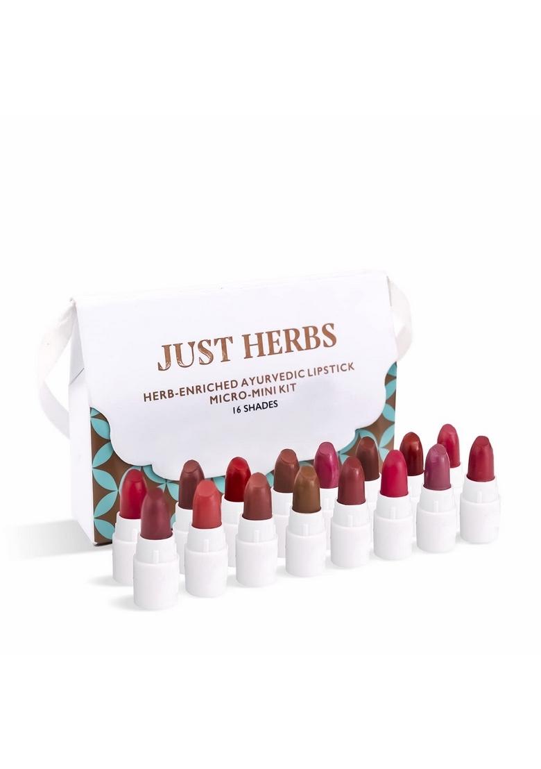 Just Herbs Skin Whitening Face Cream With Spf 30+ Saffron And White Lotus Radiance Booster Cream- 50G & Ayurvedic Creamy Matte Lipstick Set Lip(Pack Of 16) Combo