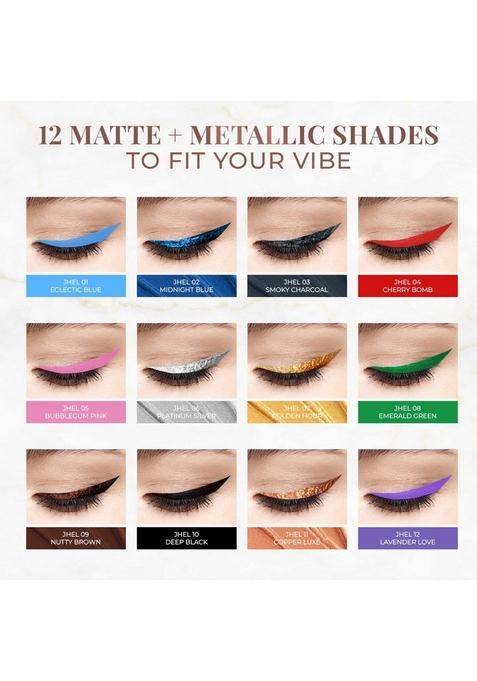 Just Herbs Gel Eyeliner Waterproof And Smudge Proof & Combo, Pink, Matte Finish