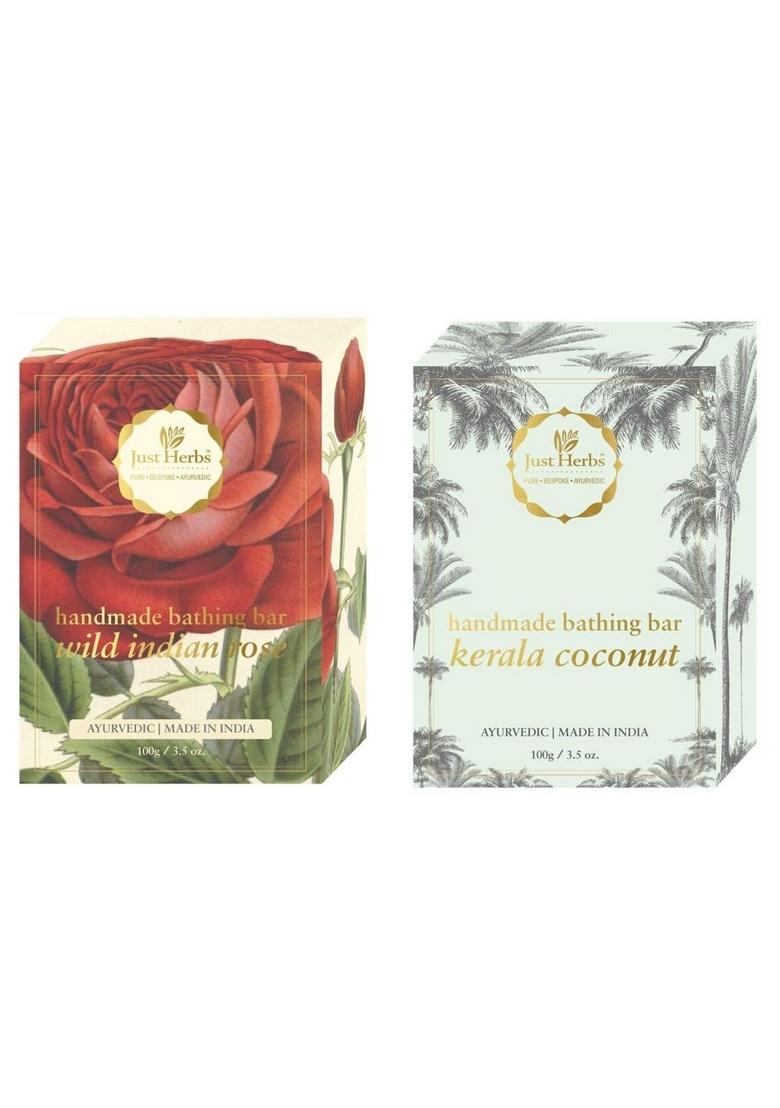 Just Herbs Ayurvedic Coconut And Aloe Vera Handmade Bathing Soap Barmen Women