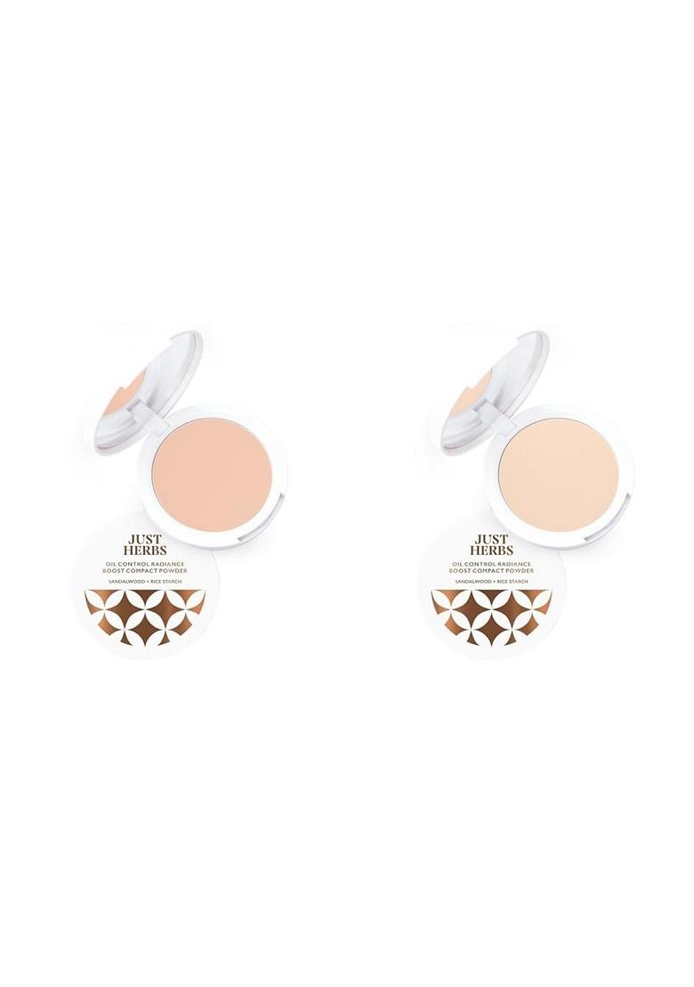 Just Herbs Oil Control Radiance Booster Age Defying Matte Compact Powder For All Skin Types Face Makeup 9G(Porcelain) 9G(Ivory) Combo,Cream