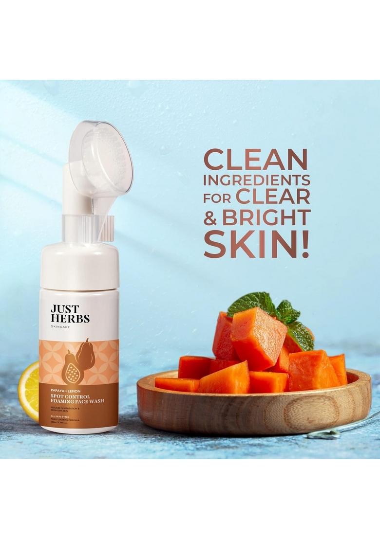 Just Herbs Brightening Foaming Face Wash With Vitamin C & Long Lasting Combo