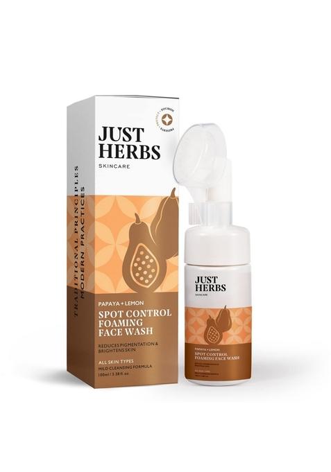 Just Herbs Spf 35+ Nosun Sunscreen Gel, Lightweight, Broad Spectrum Pa 35++++- 50Ml & Brightening Foaming Face Wash For Dry Skin