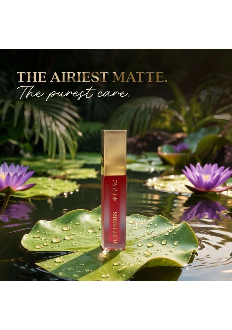 Just Herbs Luxe Dream Muse Mousse Liquid Lipstick | Luxury Makeup Velvet Matte Long Lasting & Transferproof Formula Ayurvedic – 3.5 Ml (08 Maroon Desire) - Indya