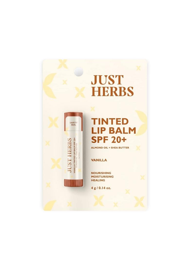 Just Herbs Tinted Lip Balm For Men And Women With Spf 20+ Dark Lips To Lighten 4 G (Cherry) & (Vanilla) Combo