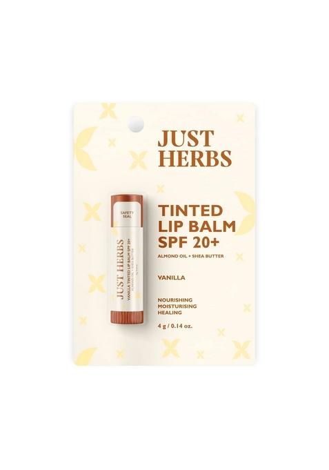 Just Herbs Tinted Lip Balm For Men And Women With Spf 20+ Dark Lips To Lighten 4 G (Cherry) & (Vanilla) Combo