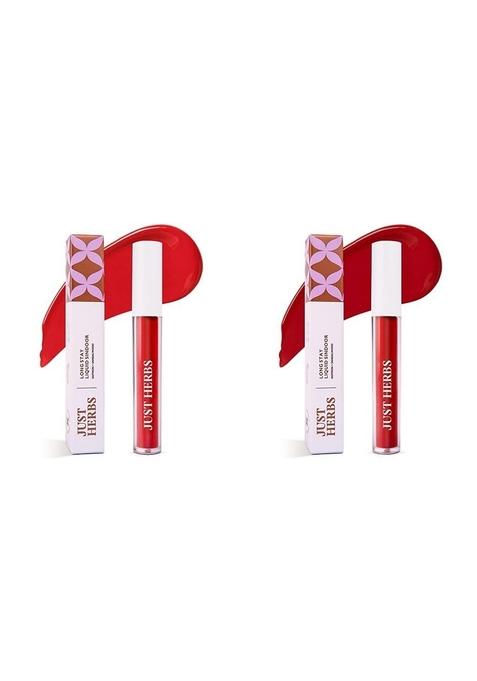 Just Herbs Liquid Sindoor Long Lasting Quick Dry 5G (Ruby Red) & (Scarlet Maroon) Combo