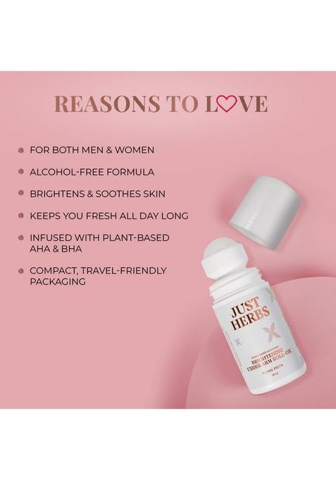 Just Herbs Long Stay Non Sticky Makeup Fixer & Under Arm Roll On For Women Floral Fiesta Lasting And Refreshing Deodorant