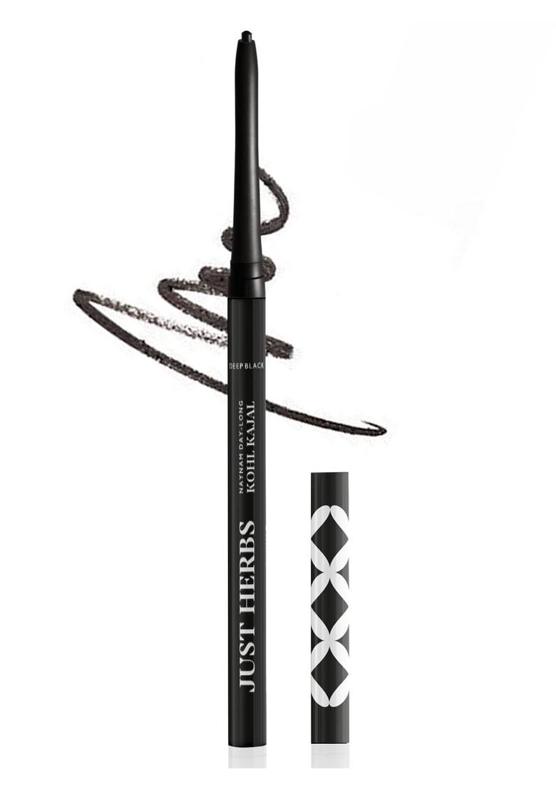 Just Herbs Long Lasting Pencil Eyeliner Waterproof And Smudge Proof & Retractable 2 In 1 Herbal + Kajal With Almond Oil (Bubblegum Pink), Matte Finish
