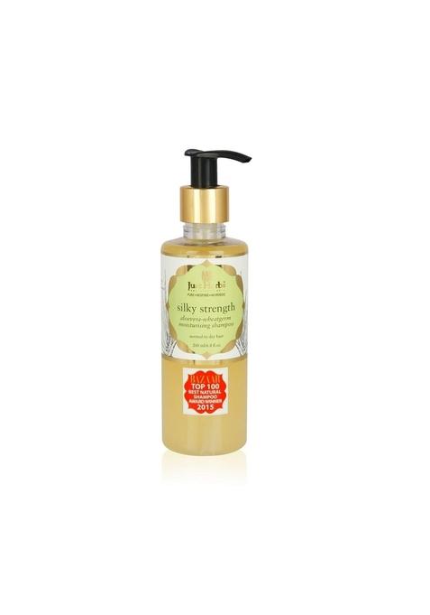 Just Herbs Silky Strength Aloevera Wheatgerm Moisturizing Shampoo For Dry And Brittle Hair-200 Ml & Ayurvedic Anti-Dandruff Soya Protein Herbal Shampoo, Men Women, Chemical Free