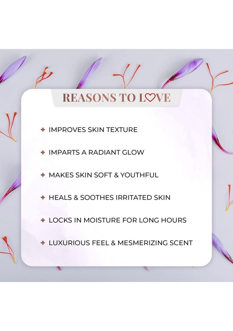 Just Herbs Saffron + Malai Nourishing Body Milk Lotion- 300Ml & Skin Whitening Face Cream With Spf 30+ And White Lotus Radiance Booster Cream- 50G Combo