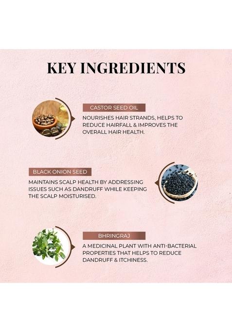 Just Herbs Anti Hairfall Natural Hair Mask With Castor & Black Onion Seed- 200Gm Conditioner For Damaged Seed Oil Bhringraj Growth-100 Ml Combo, 1 Count