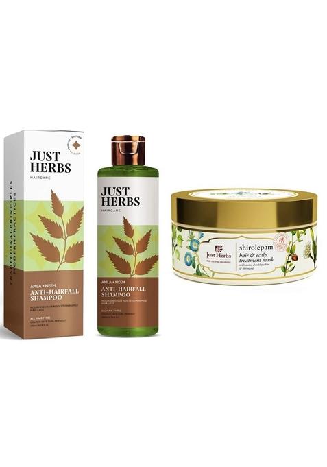 Just Herbs Anti Hairfall Combo With 8 In 1 Shampoo & Hair Mask For Control