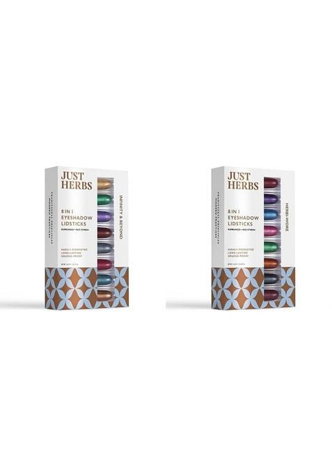 Just Herbs 8 In 1 Herbal Metallic Stick-Shimmery Finish - 12Gm& Stick-Shimmer 12Gm (Herbi -Wore) Combo, Multicolor