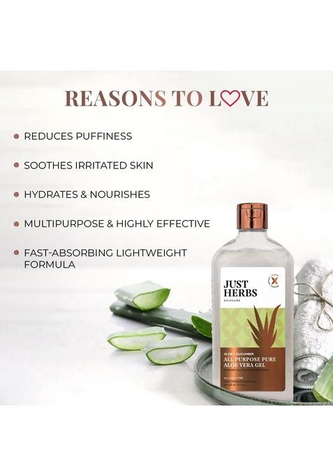 Just Herbs Multi Purpose Aloe + Cucumber Gel & Under Arm Roll On For Women Floral Fiesta Long Lasting And Refreshing Deodorant