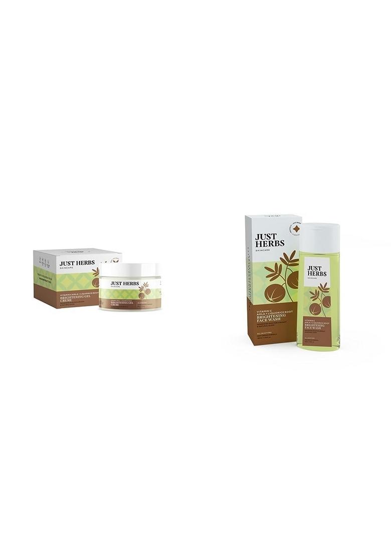 Just Herbs Ultra-Moisturising & Hydrating Vitamin C Day Night Gel Creme- 50 Gm Skin-Rejuvenating Ayurvedic Face Wash Cleanser