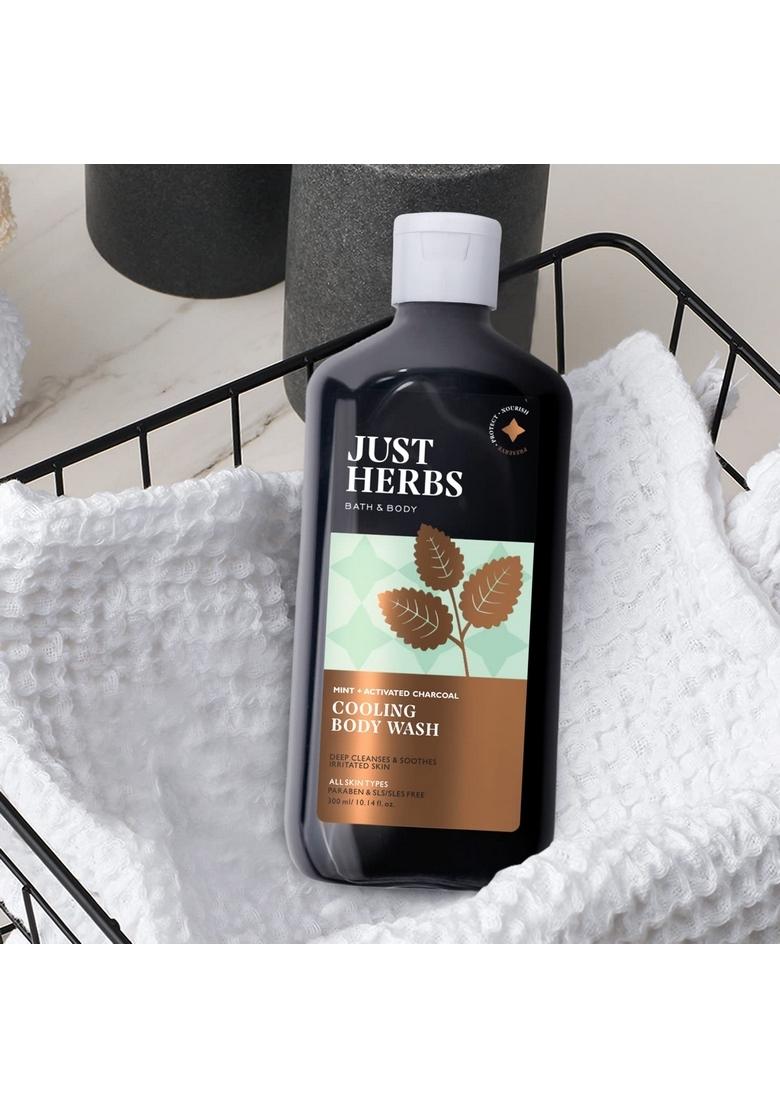 Just Herbs Deep Cleansing Cooling Body Wash 300 Ml & Under Arm Roll On Deodorant