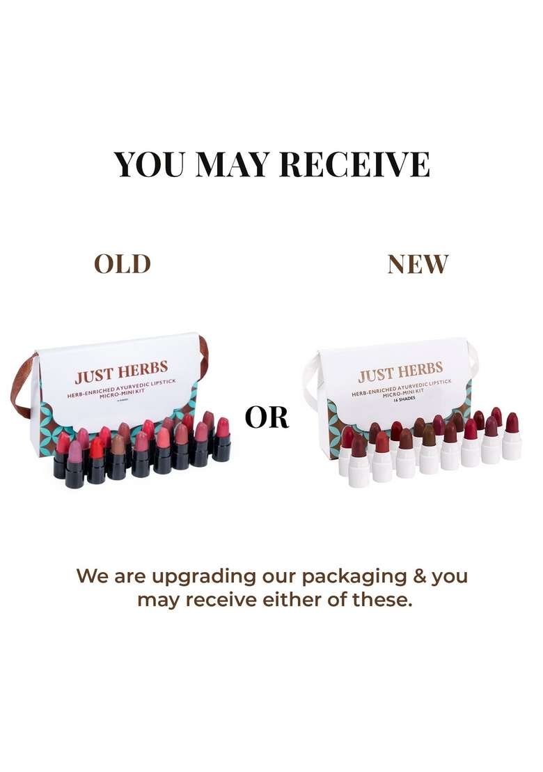 Just Herbs Long Stay Non Sticky Makeup Fixer & Ayurvedic Creamy Matte Micro Mini Lipstick Kit Lip Hydrating Moisturizing Combo, Pack Of 1 - Indya