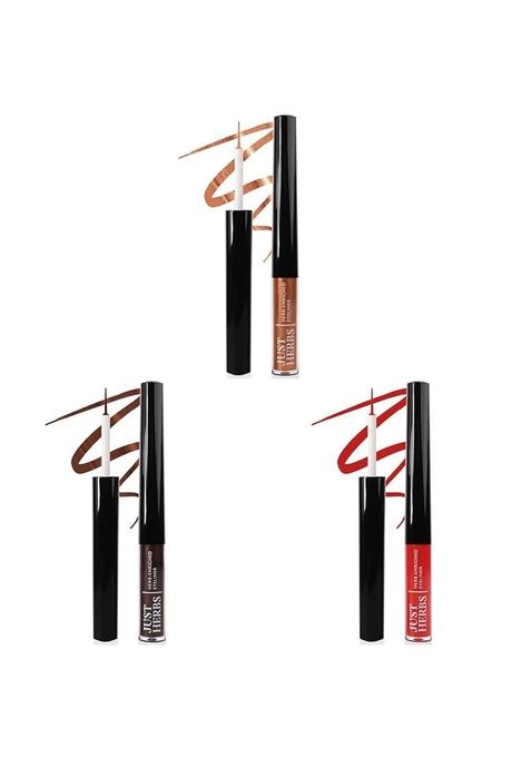 Just Herbs Gel Waterproof And Smudge Proof Long Lasting Eyeliners 2.5G (Cherry Bomb), Multicolor, Matte Finish
