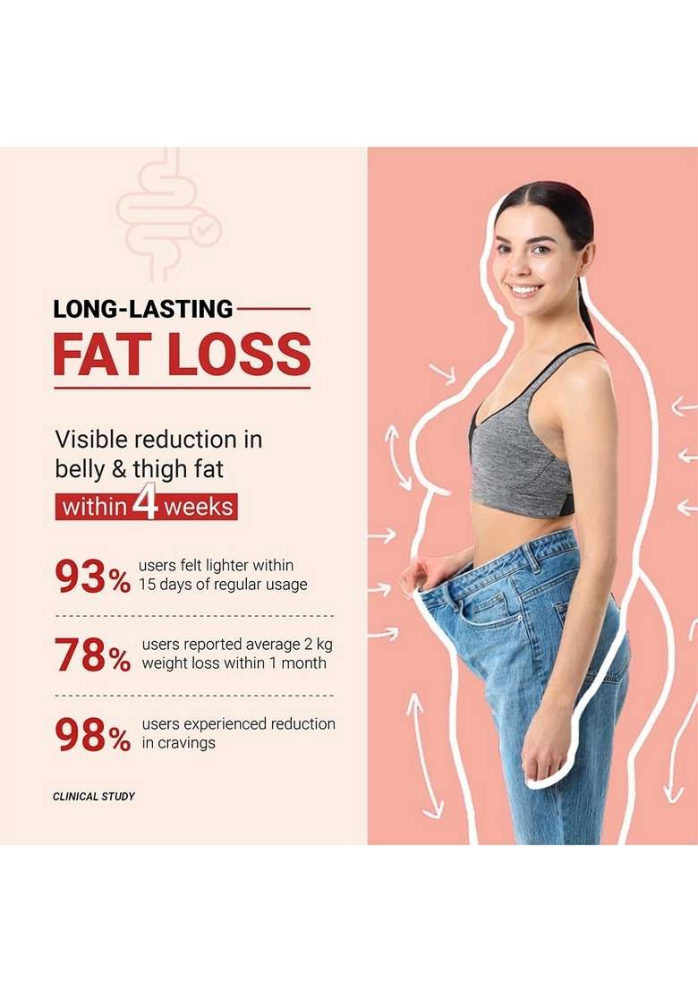 Cureveda Weight Gut - Natural Management | Plant Based With Slim-Pur, Berberine, Garcinia & Turmeric Supplement For Women Men Supports Fat Burn Loss 30 Sachets - Indya