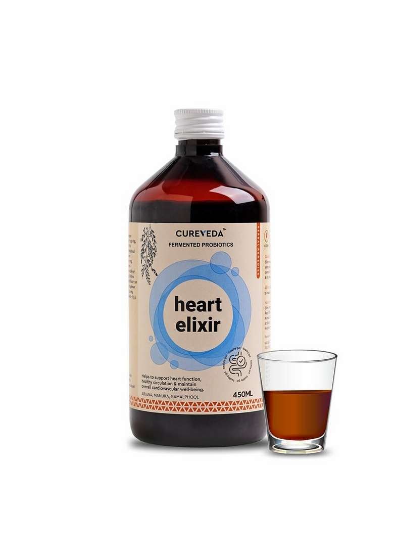 Cureveda Herbal Heart Elixir (Arjuna, Manuka, Kamalphool) Health 450Ml Syrup - Indya