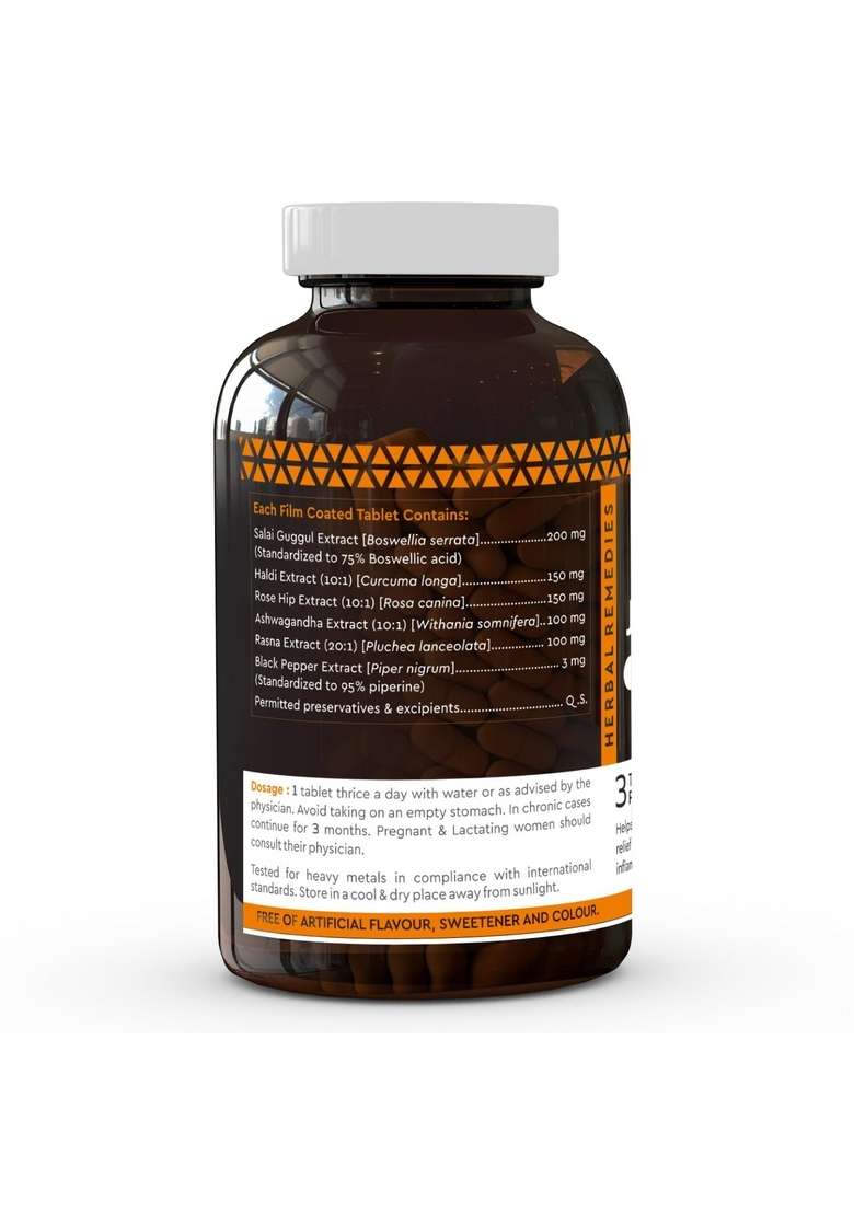 Cureveda Herbal Joyful Joint Support Supplement Tablets For Bone,Joint Wellness (60 Tablets) - Indya