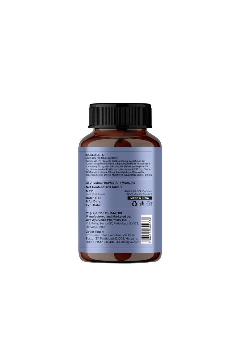 Jiva Stress-Free Tablets | 100% Ayurvedic Non-Habit Forming Formulation Relieves Anxiety And Stress Promotes Sound Sleep- 120 (Pack Of 1) - Indya