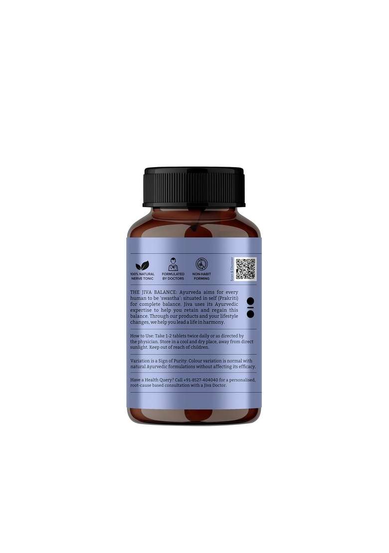Jiva Stress-Free Tablets | 100% Ayurvedic Non-Habit Forming Formulation Relieves Anxiety And Stress Promotes Sound Sleep- 120 (Pack Of 1) - Indya