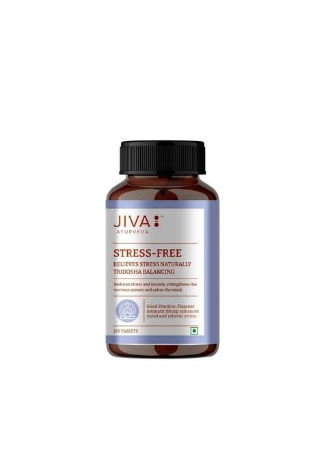 Jiva Stress-Free Tablets | 100% Ayurvedic Non-Habit Forming Formulation Relieves Anxiety And Stress Promotes Sound Sleep- 120 (Pack Of 1)
