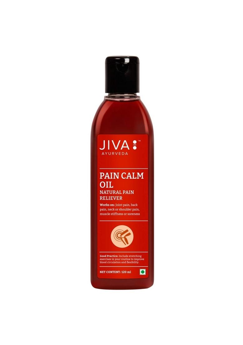Jiva Pain Calm Oil 120 Ml | Blend Of 5 Ayurvedic Oils Relieves Knee, Legs, Shoulder, Muscle & Joint Controls Swelling And Inflammation 100% Natural (Pack 2)