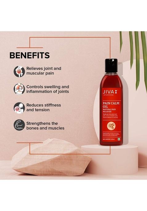 Jiva Pain Calm Oil 120 Ml | Blend Of 5 Ayurvedic Oils Relieves Knee, Legs, Shoulder, Muscle & Joint Controls Swelling And Inflammation 100% Natural (Pack 2)
