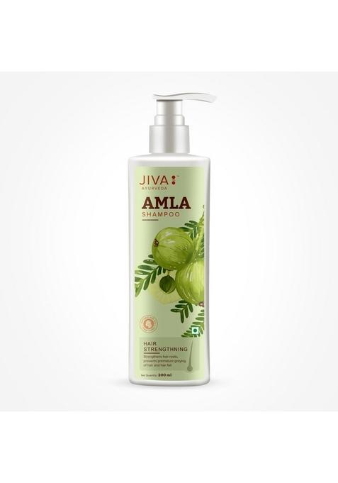 Jiva Amla Shampoo 200 Ml | 100% Ayurvedic Formulation Strenghens Hair, Controls Hairfall And Dandruff Suitable For Men & Women (Pack Of 1)