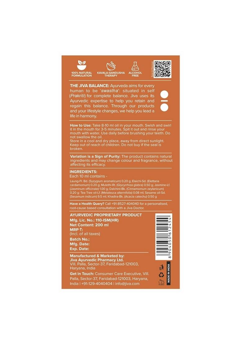 Jiva Oil Pulling 200Ml | Ayurvedic For Deep Cleanses Mouth, Removes Toxins Prevent Bad Breath, Alleviates Toothache & Sensitivity (Pack Of 1)