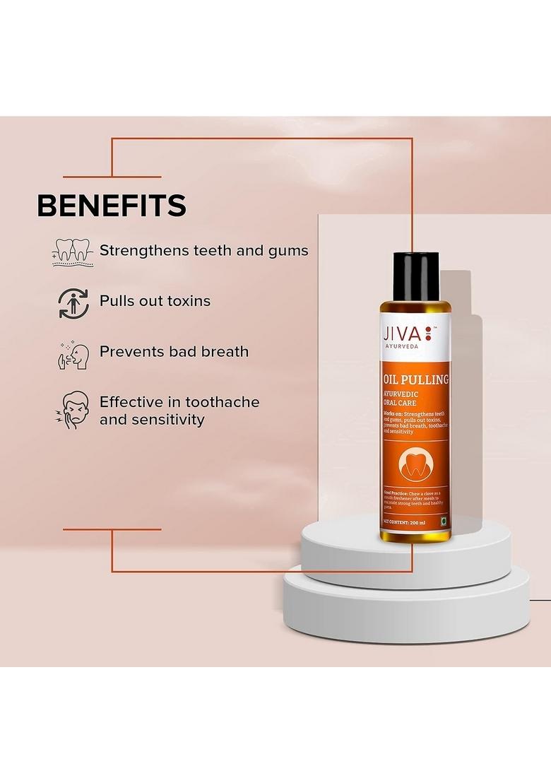 Jiva Oil Pulling 200Ml | Ayurvedic For Deep Cleanses Mouth, Removes Toxins Prevent Bad Breath, Alleviates Toothache & Sensitivity (Pack Of 1)