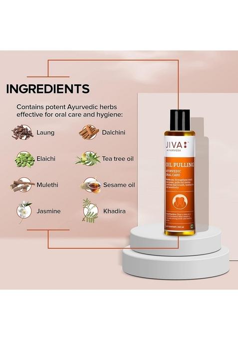 Jiva Oil Pulling 200Ml | Ayurvedic For Deep Cleanses Mouth, Removes Toxins Prevent Bad Breath, Alleviates Toothache & Sensitivity (Pack Of 1)
