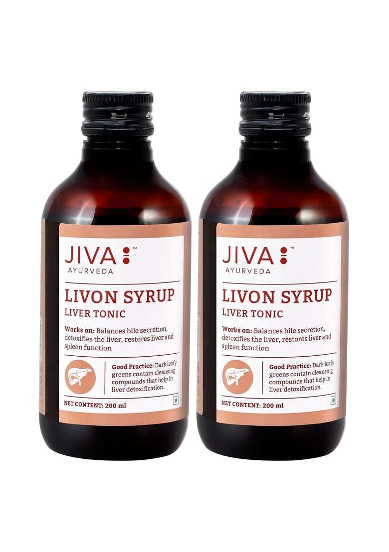 Jiva Ayurveda Livon Syrup- 200Ml (Pack Of 2) | For Liver Helps To Promote Digestion 100% Pure & Natural - Indya