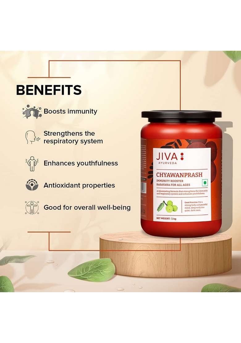 Jiva Chyawanprash | Goodness Of Ayurveda 100% Pure & Natural Rich In Vitamin-C Rejuvinator Immunity Booster For Men Women 1Kg (Pack 1) - Indya