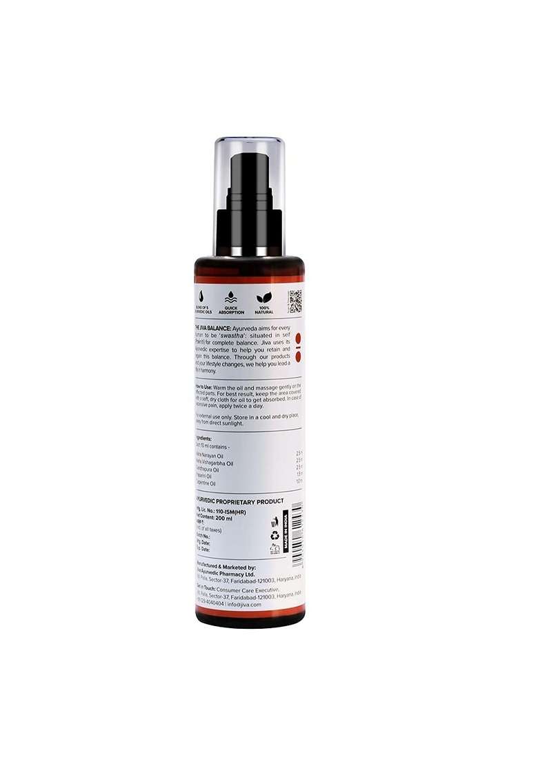 Jiva Pain Calm Oil 200Ml For Adults | Relives Knee, Legs, Shoulder, Muscle & Joint Controls Swelling And Inflammation 100% Ayurvedic Pack Of 1 - Indya