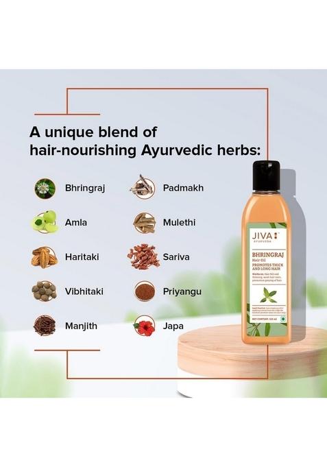 Jiva Bhringaraj Oil 120Ml | 100% Ayurvedic Formulation Nourishes Damaged Hair, Prevents Hairfall, Dandruff And Promotes Thick Hair (Pack Of 2)