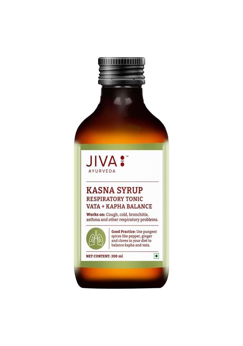 Jiva Ayurveda Kasna Syrup Respiratory For Balancing Vata & Kapha | Helps To Fight With Cough Cold Bronchits- 200 Ml (Pack Of 2) - Indya
